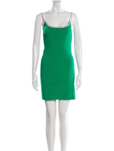 Pre-owned Rabanne Scoop Neck Mini Dress W/ Tags In Green