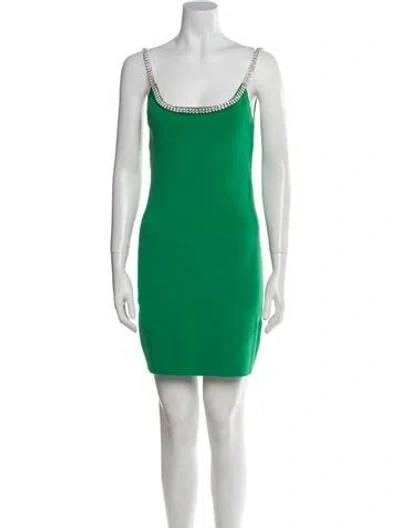 Pre-owned Rabanne Scoop Neck Mini Dress W/ Tags In Green