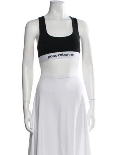 Pre-owned Rabanne Scoop Neck Sleeveless Sports Bra In Black