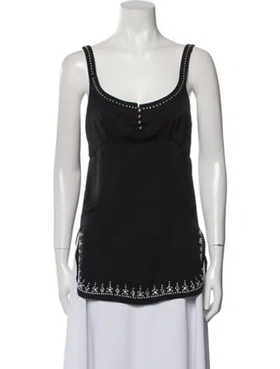 Pre-owned Rabanne Scoop Neck Sleeveless Top In Black
