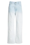 RABANNE RABANNE SCRATCHED RAW STRAIGHT LEG JEANS