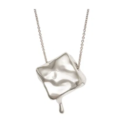 Rabanne Sculptural Metal Necklace In Pink
