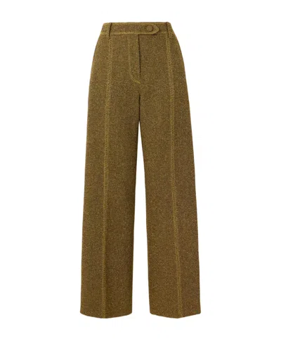Rabanne Seam-detail Tailored Trousers In Green