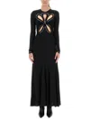 Rabanne Womens Black Embellishmed Cut-out Stretch-woven Maxi Gown In Black