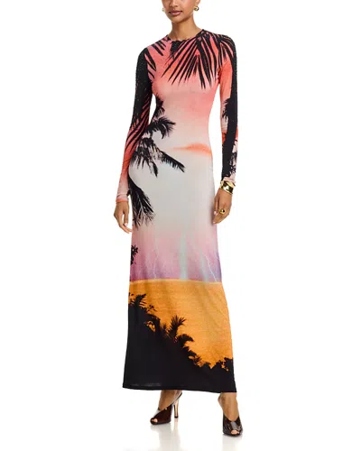 Rabanne Second Skin Jersey Maxi Dress In Multi