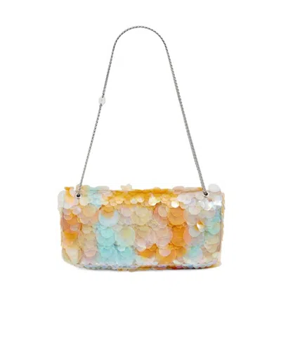 Rabanne Sequin Chain Strap Clutch Bag In Neutral