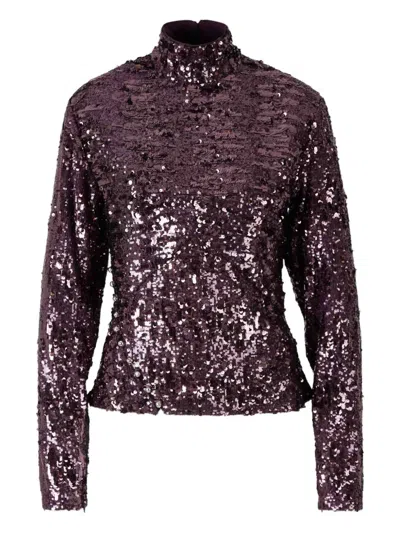 RABANNE SEQUIN-DETAIL LONG-SLEEVE TOP