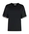 Rabanne Jersey Crepe Embellished T-shirt In Black