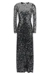 Rabanne Womens Black Sequin Second-skin Jersey Maxi Dress In Black