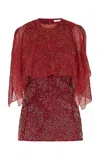 Rabanne Sequin-embellished Beaded Capelet Top In Red