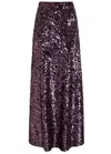 Rabanne Sequin-embellished Chiffon Maxi Skirt In Brown