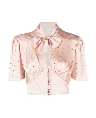Rabanne Sequin-embellished Cropped Blouse In Pink