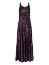 Rabanne Sequin-embellished Maxi Dress In Purple