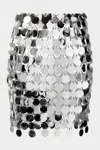 Rabanne Round Sequin Silver Polyester Mini Skirt
