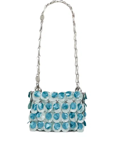 Rabanne Sequin-embellished Shoulder Bag In Blue