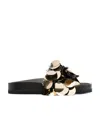 Rabanne Sequin-embellished Slides In Black