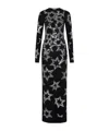 Rabanne Sequin-stars Long-sleeve Maxi Dress In Black