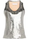 Rabanne Sequin-embellished Top In Silver