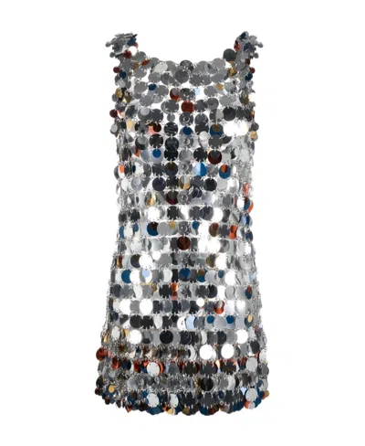 RABANNE SEQUIN-EMBELLISHED V-NECK MINIDRESS