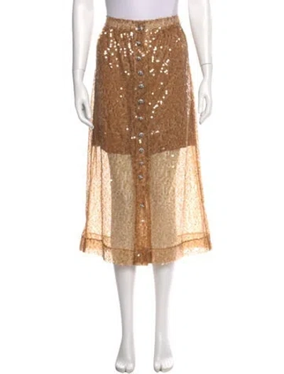 Pre-owned Rabanne Sequin Embellishments Midi Length Skirt