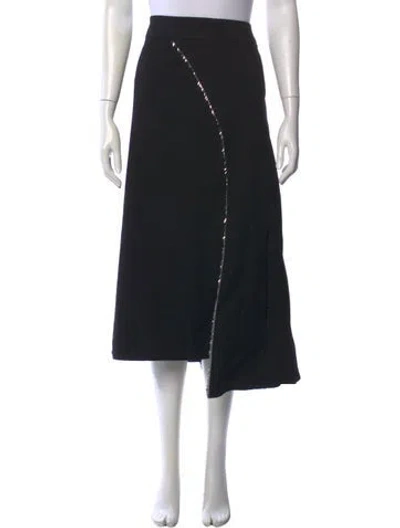 Pre-owned Rabanne Sequin Embellishments Midi Length Skirt W/ Tags In Black