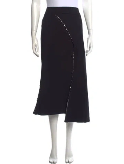 Pre-owned Rabanne Sequin Embellishments Midi Length Skirt W/ Tags In Black