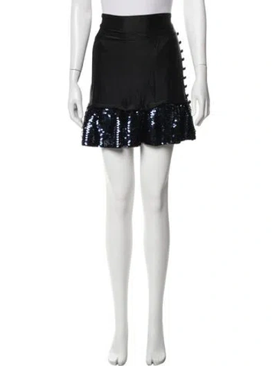 Pre-owned Rabanne Sequin Embellishments Mini Skirt In Black