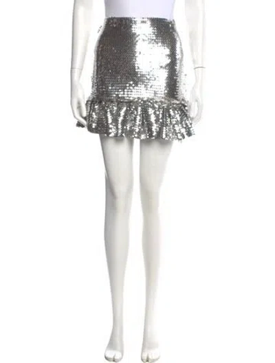 Pre-owned Rabanne Sequin Embellishments Mini Skirt In Gray
