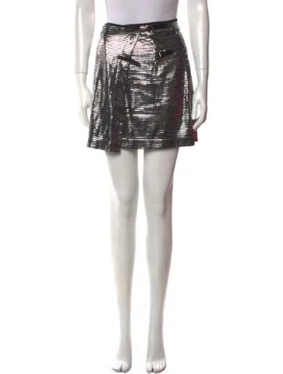 Pre-owned Rabanne Sequin Embellishments Mini Skirt In Silver