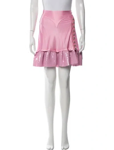 Pre-owned Rabanne Sequin Embellishments Mini Skirt W/ Tags In Pink