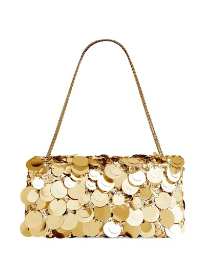 Rabanne Sequin-embroidered Baguette Bag In Gold