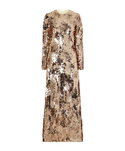 Rabanne Sequin Maxi Dress In White