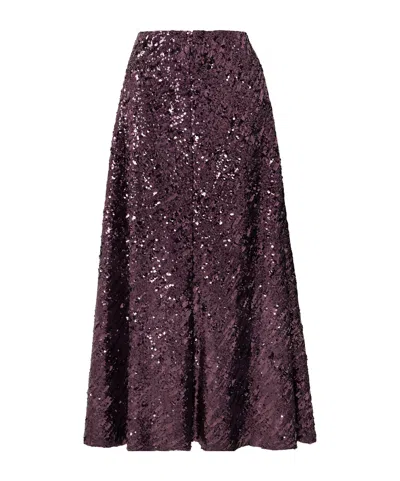 Rabanne Sequin Maxi Skirt In Brown