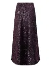 Rabanne Sequined Chiffon Maxi Skirt In Purple