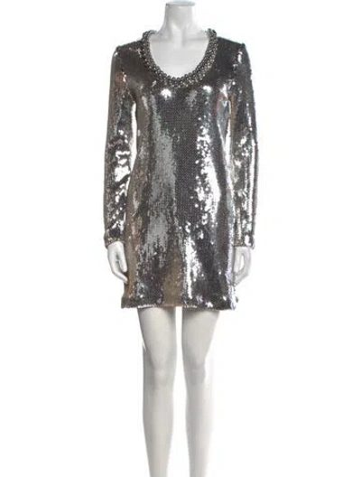 Pre-owned Rabanne Sequin Mini Dress In Silver
