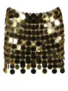 Rabanne Sequin Mini Skirt In Gold
