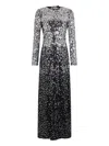 Rabanne Sequin Ombre-effect Long Dress In Silver