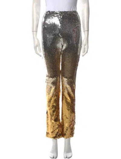 Pre-owned Rabanne Sequin Straight Leg Pants In Gray