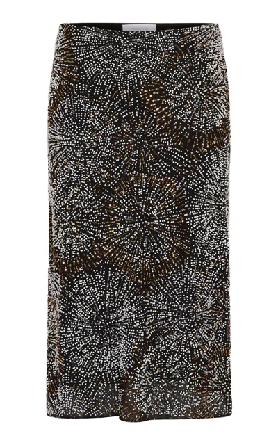 Rabanne Sequined Crepe Midi Skirt In Multi