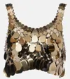Rabanne Sequined Crop Top In Gold