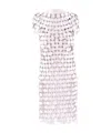 Rabanne Round Sequined Mesh Mini Dress In White
