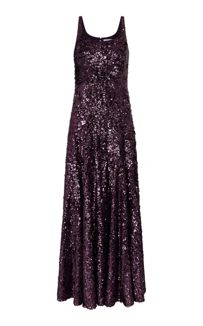 Rabanne Sequined Gown In Purple