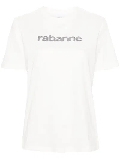 Rabanne Women's T Shirt With Logo In White