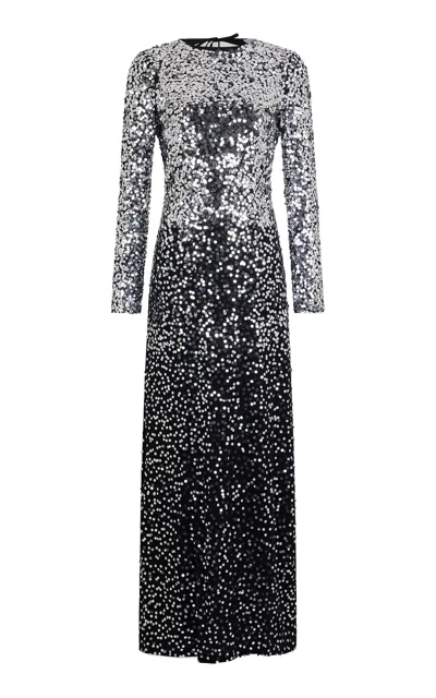Rabanne Sequined Maxi Dress In Silver