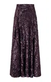 Rabanne Sequined Maxi Skirt In Purple