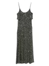 Rabanne Flared Midi Dress Sequin Embellishment In Gray