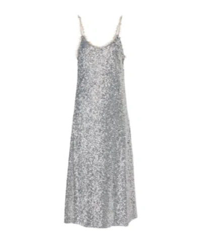 Rabanne Sequined Midi Dress In Metallic