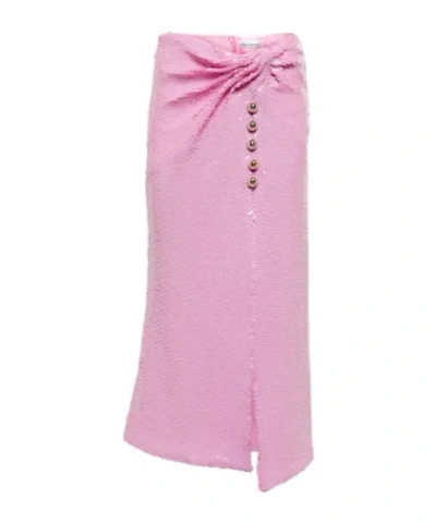 Rabanne Sequined Midi Skirt In Pink