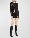 Rabanne Sequined Mini Dress In Black