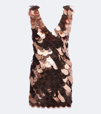 Rabanne Sequined Minidress In Brown